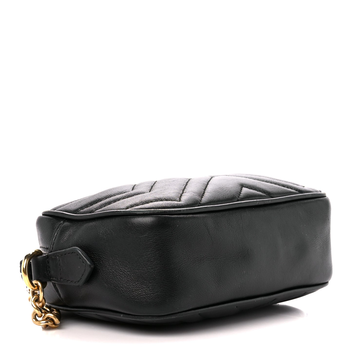 Calfskin Matelasse Mini GG Marmont Chain Shoulder Bag Black