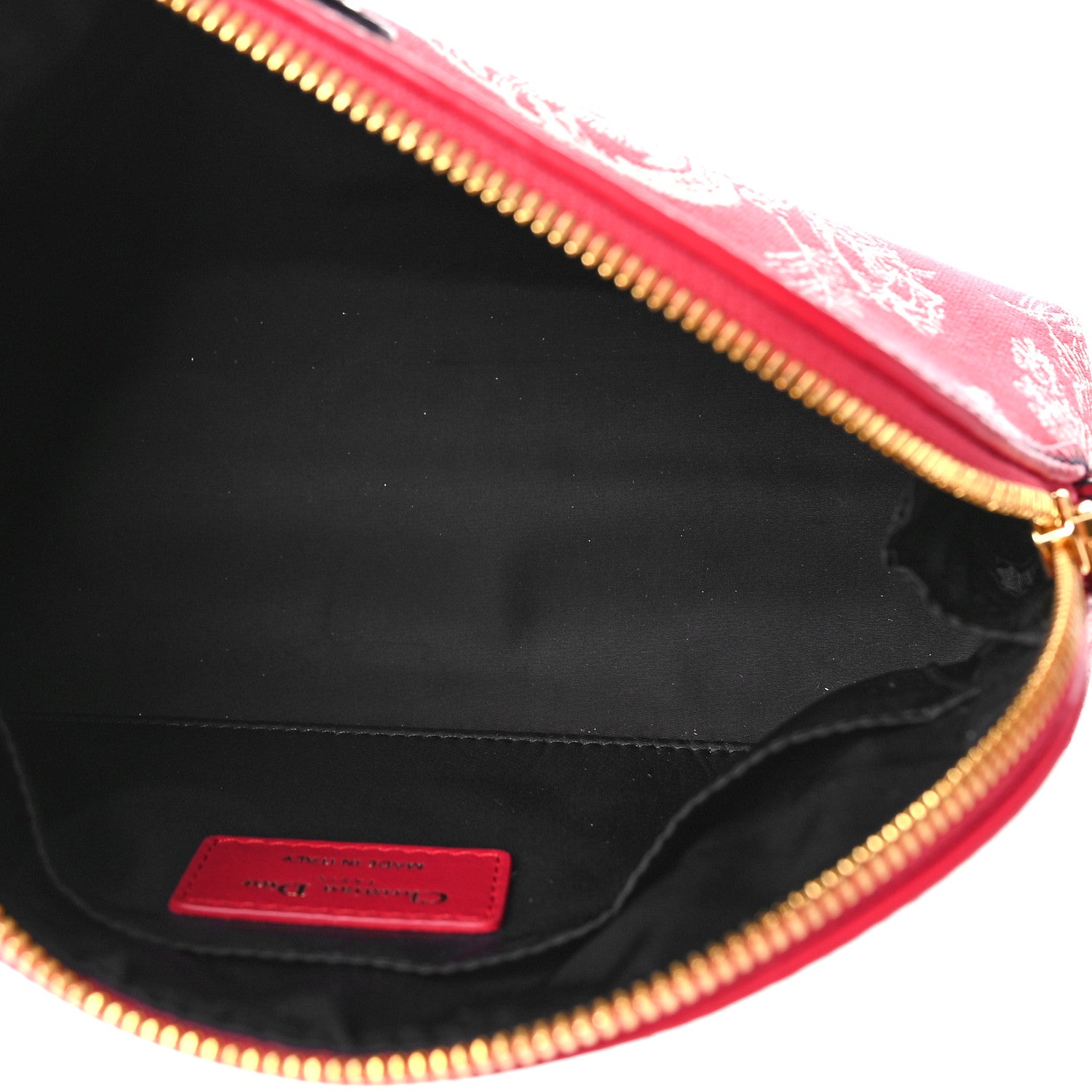 Christian Dior Embroidered Toile De Jouy 30 Montaigne Cosmetic Pouch Red 5 of 8