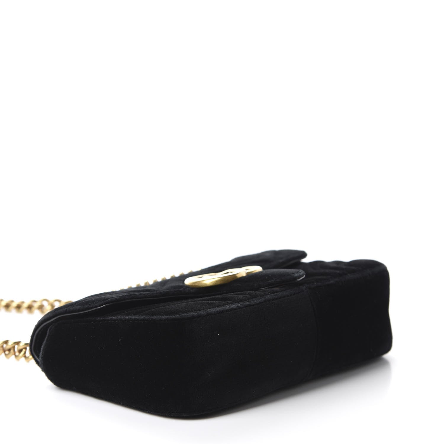 Gucci Velvet Matelasse Mini GG Marmont Shoulder Bag Black 4 of 10
