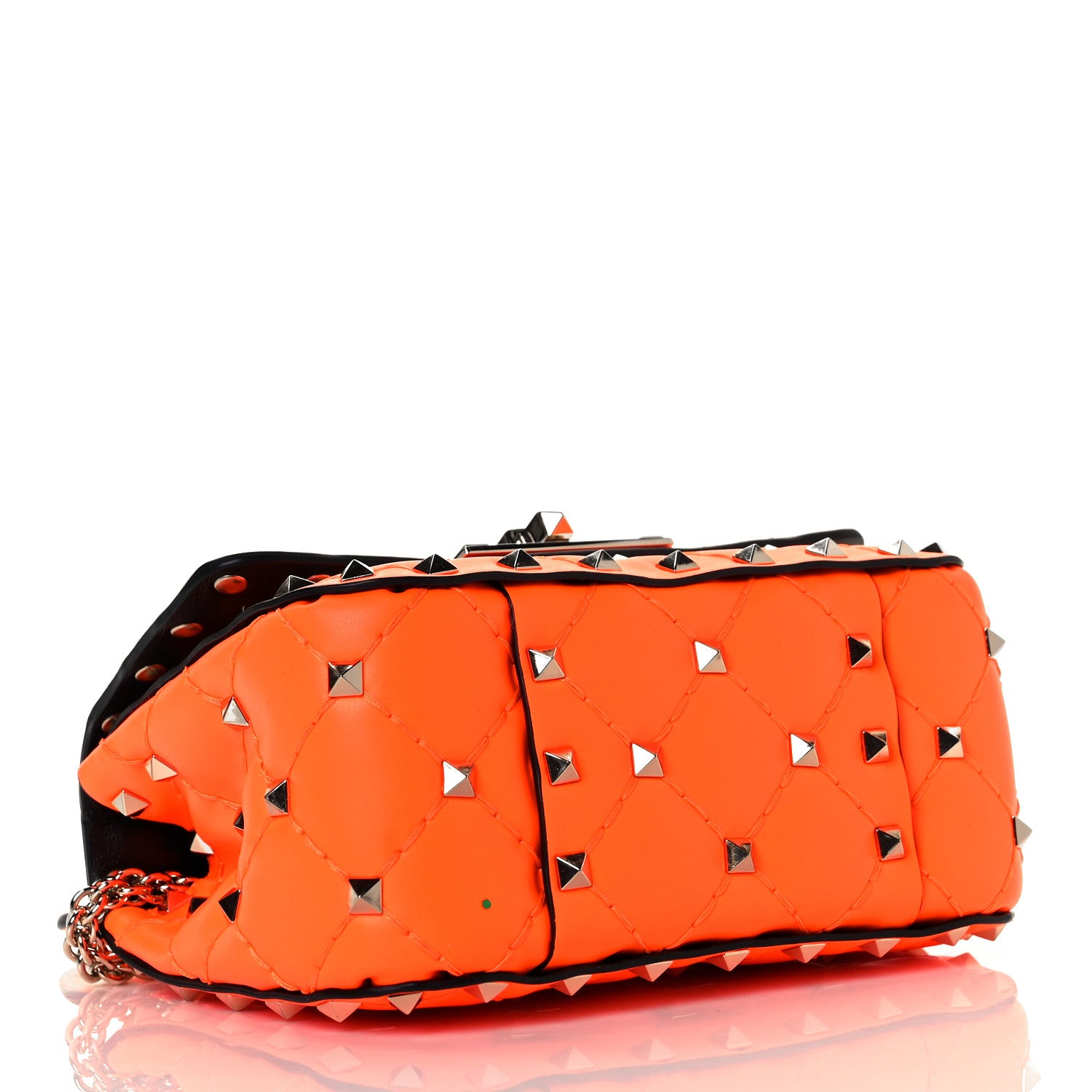 Valentino Garavani Calfskin Micro Rockstud Spike Shoulder Bag Orange 3 of 7