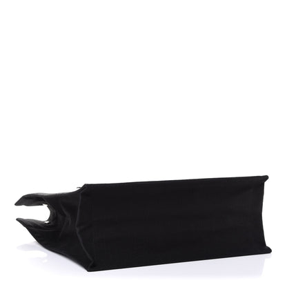 Saint Laurent Linen Calfskin Rive Gauche North South Tote White Black 3 of 13