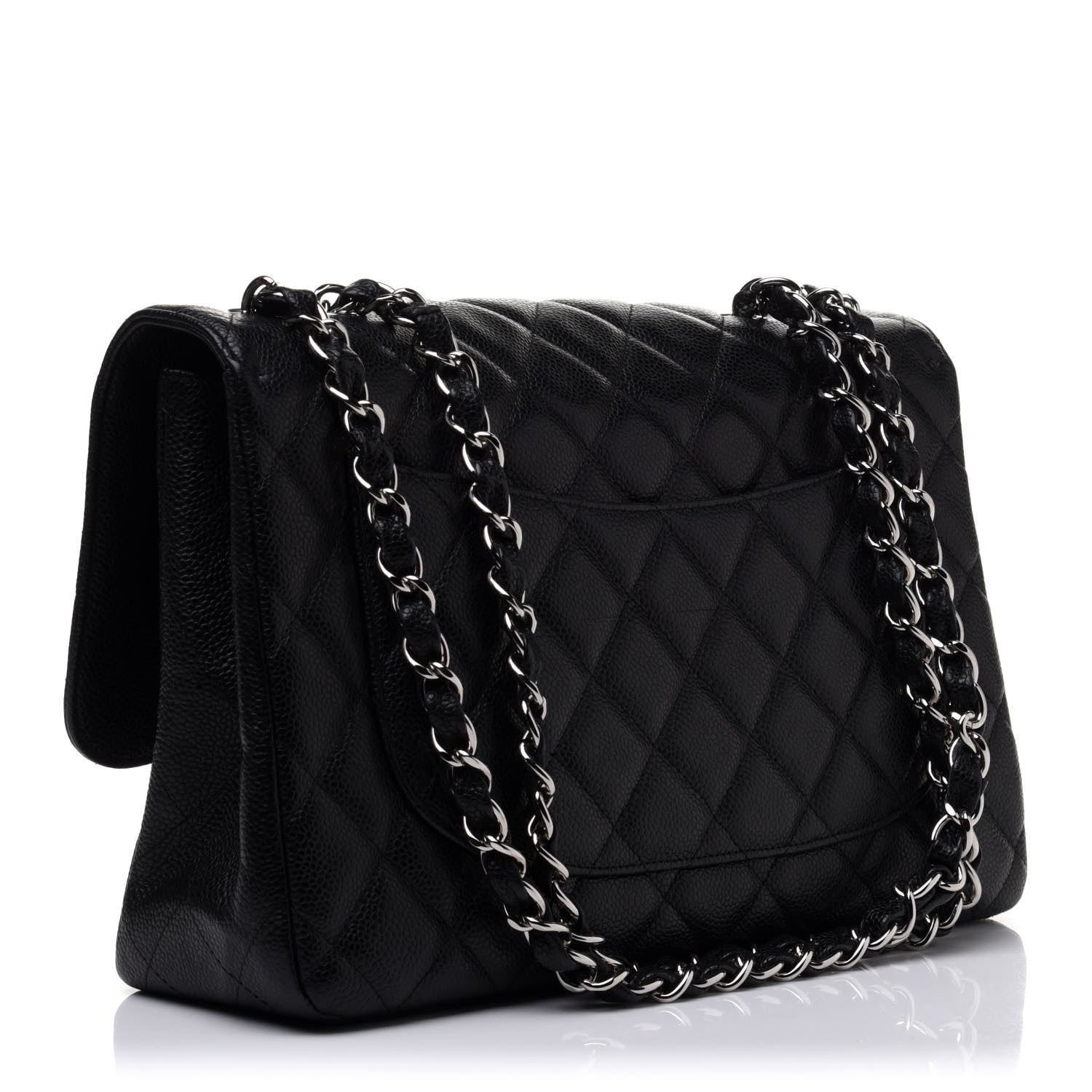 Chanel Caviar Quilted Jumbo Single Flap Black 3 of 12