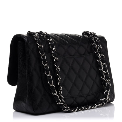 Chanel Caviar Quilted Jumbo Single Flap Black 3 of 12