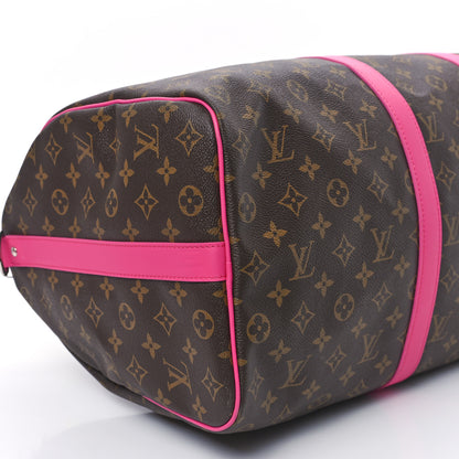 Louis Vuitton Monogram Macassar Keepall Bandouliere 50 Fuchsia 7 of 10
