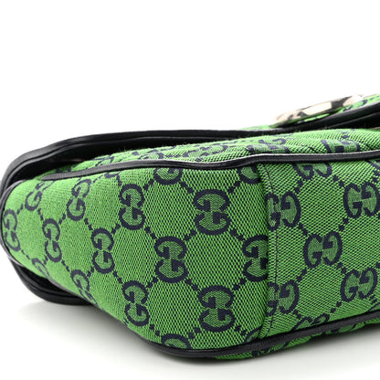 Gucci Monogram Multicolor Matelasse Diagonal Small GG Marmont Shoulder Bag Green Blue 9 of 10