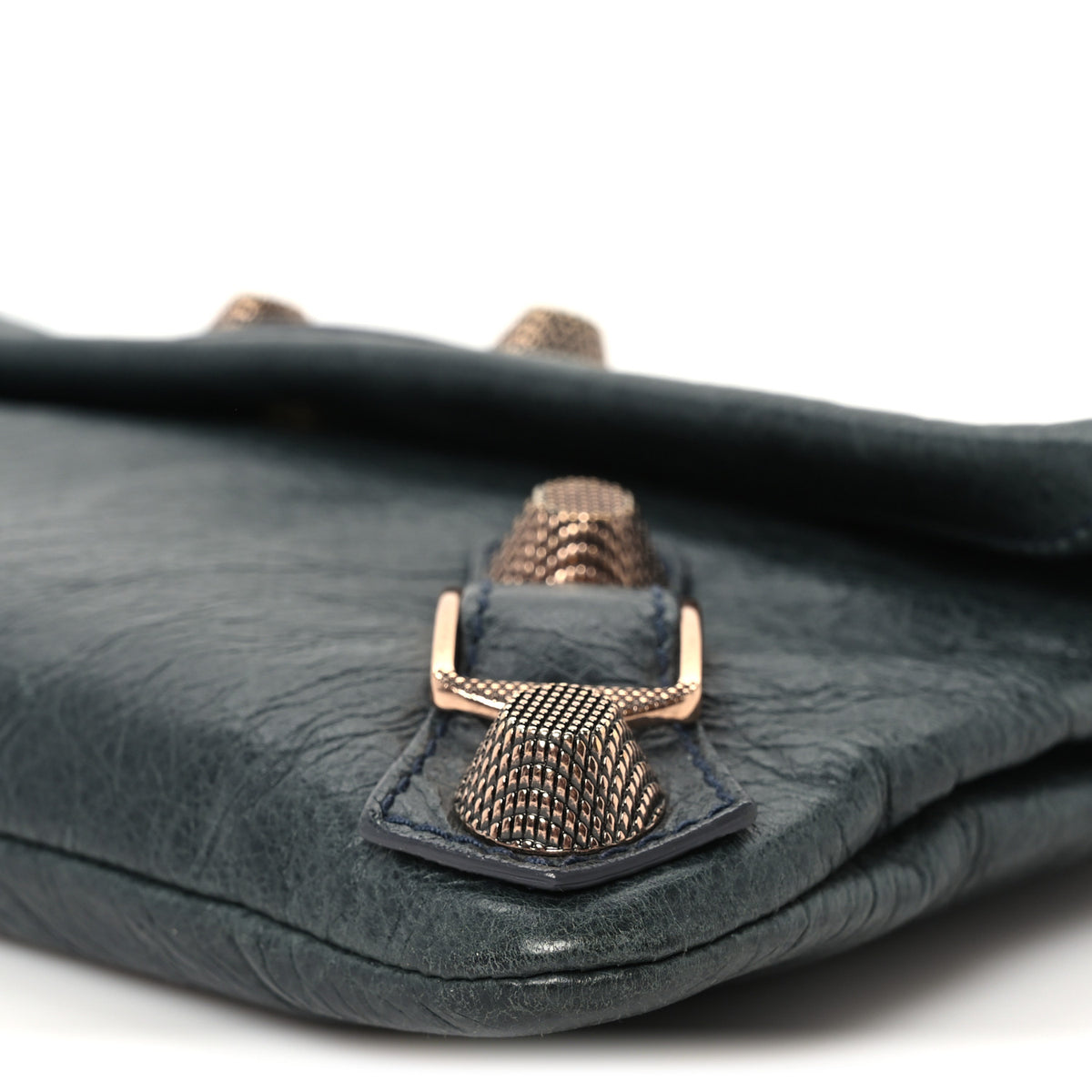 Agneau Giant 21 Rose Gold Hardware Envelope Clutch Anthracite