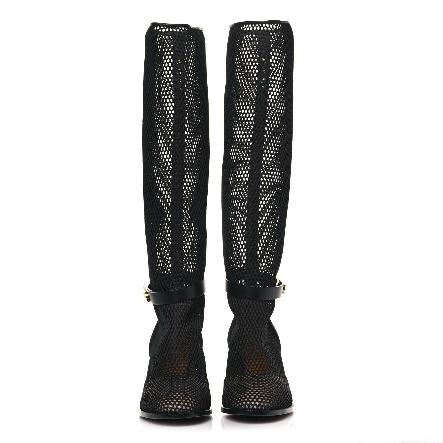 Christian Dior Empriente Mesh Montaigne Knee Boots 39 Black 2 of 8