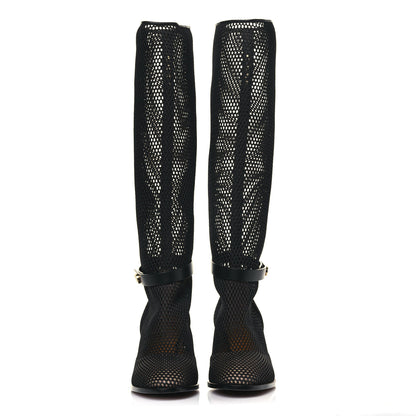 Christian Dior Empriente Mesh Montaigne Knee Boots 39 Black 2 of 8
