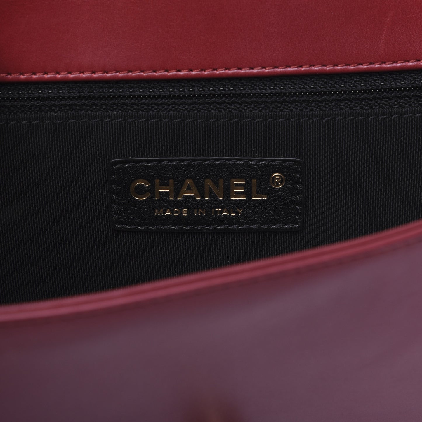 Glazed Calfskin Boy Flap Clutch Red