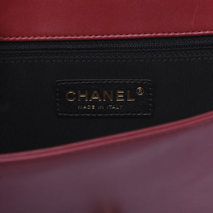 Chanel Glazed Calfskin Boy Flap Clutch Red 8 of 17