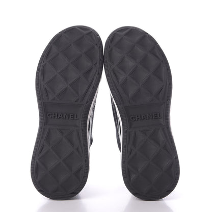 Chanel Velvet Calfskin Mixed Fibers CC Sneakers 37 Black 7 of 11
