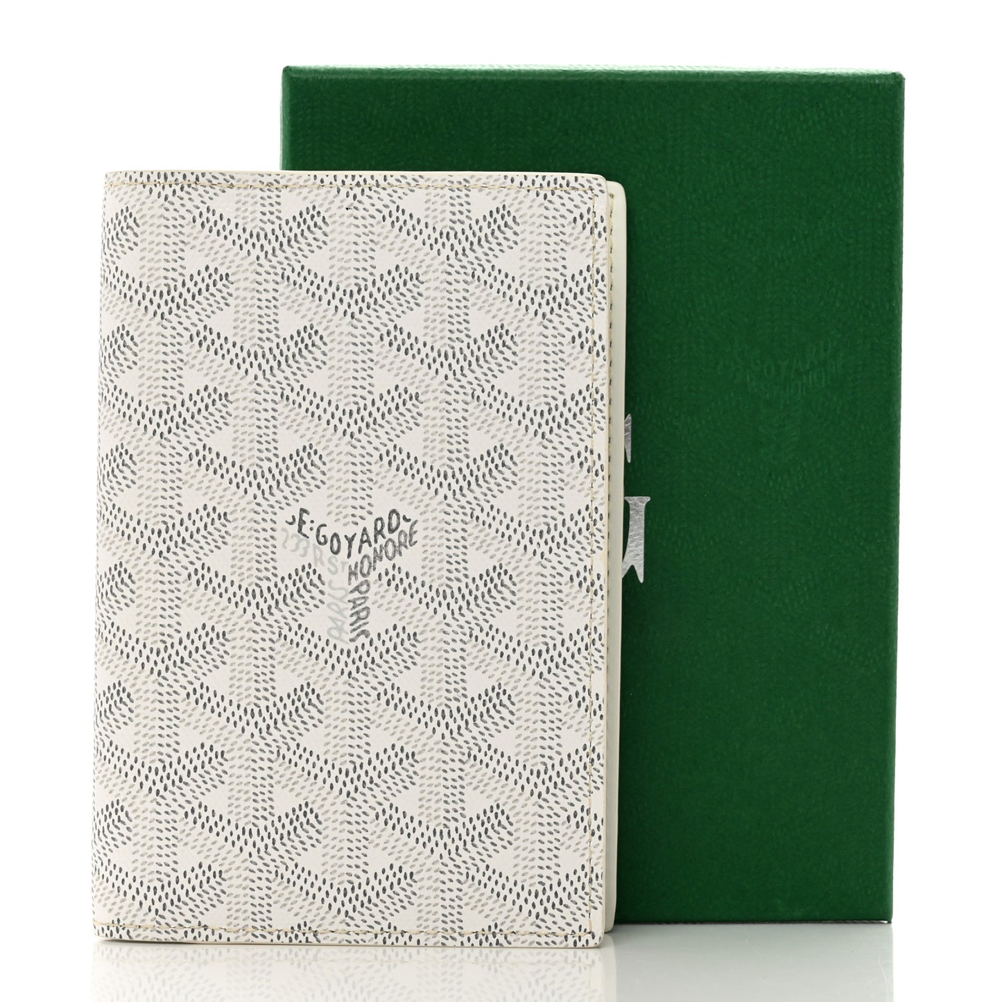 Goyardine Passport Wallet White