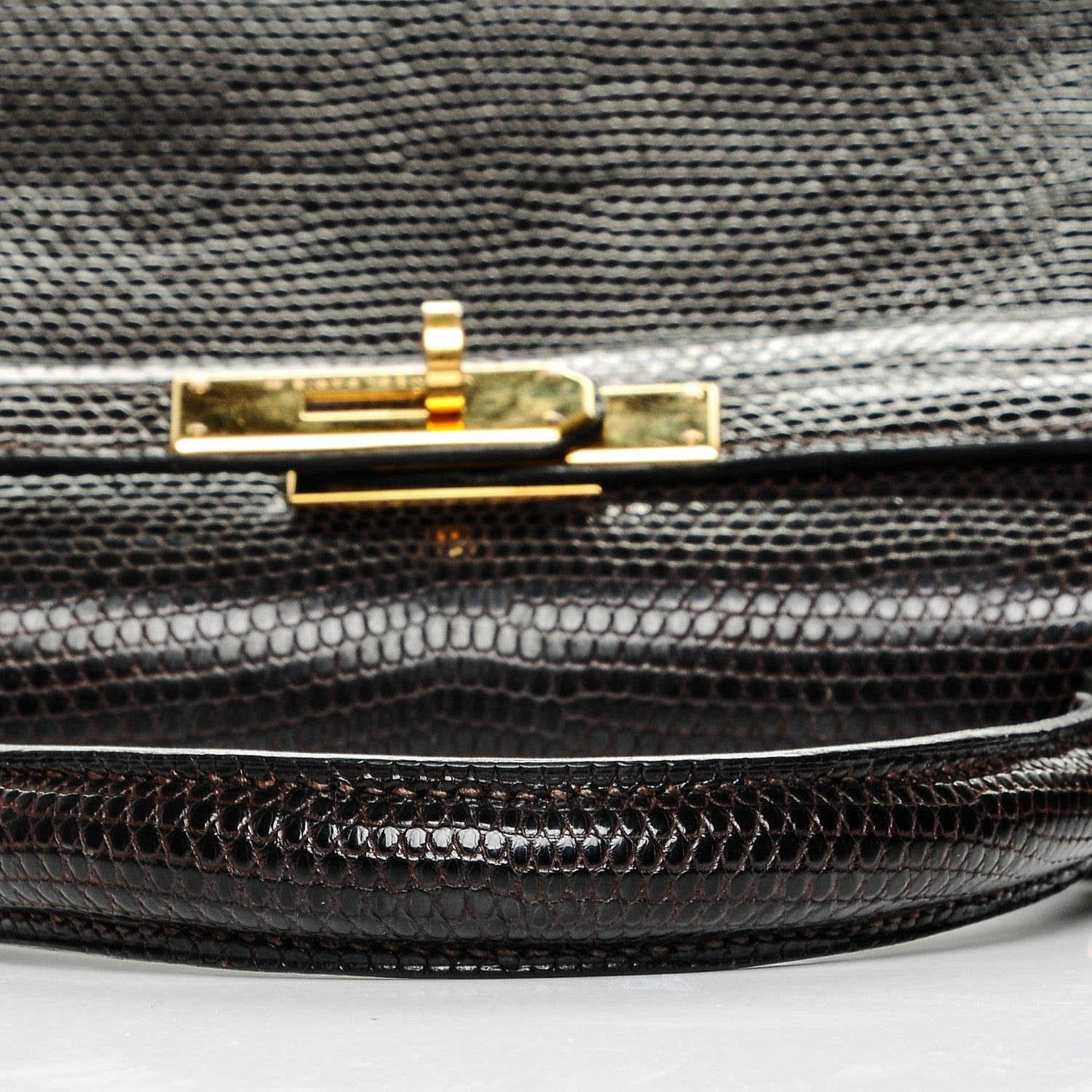 Hermes Shiny Lizard Kelly 28 Havane 7 of 20