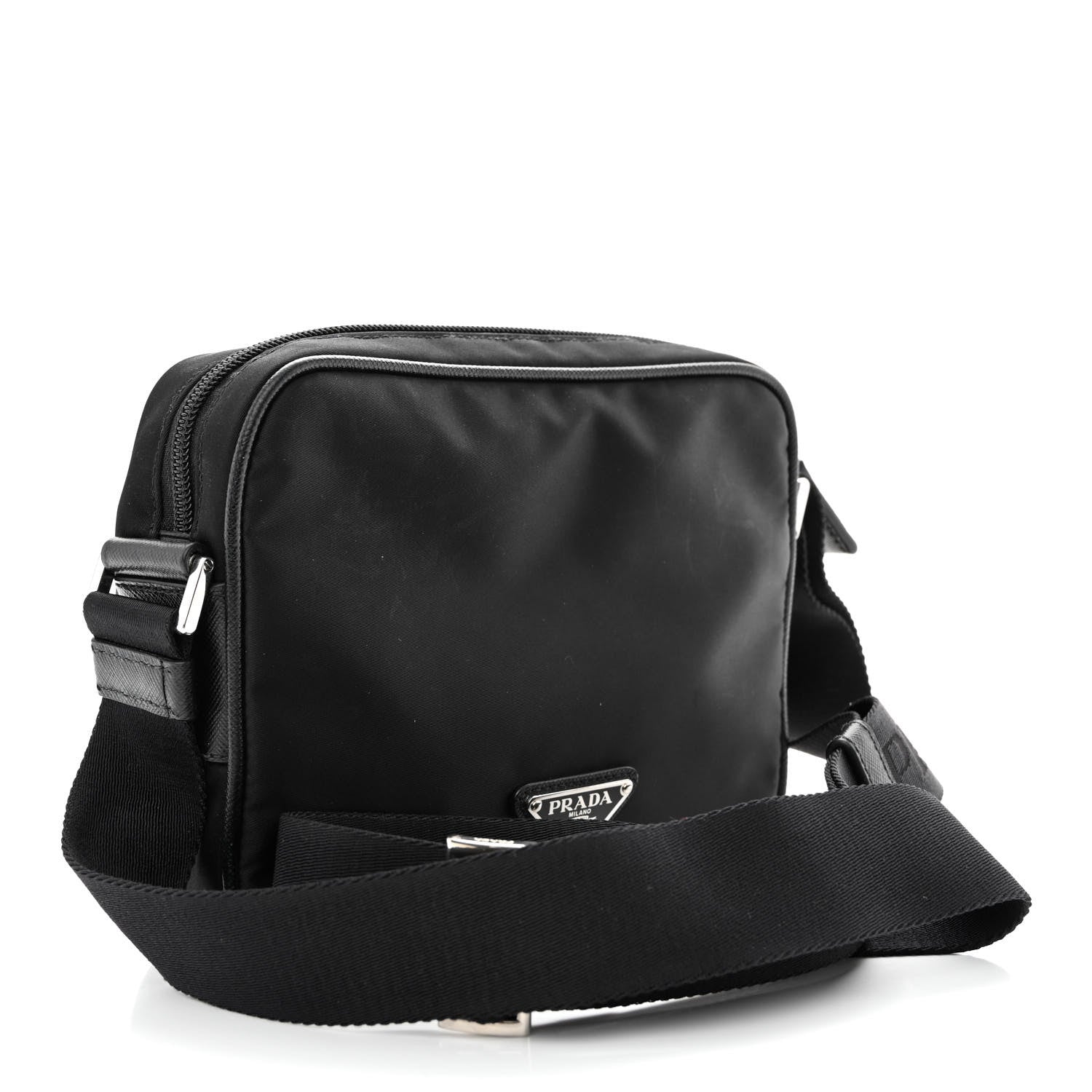 Prada Tessuto Nylon Saffiano Logo Camera Bag Black 3 of 11