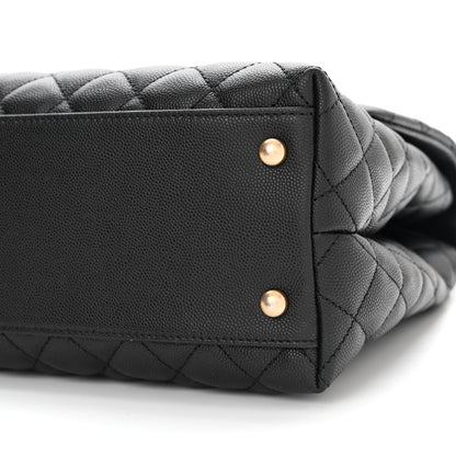 Chanel Caviar Lizard Quilted Medium Coco Handle Flap Black 9 of 10