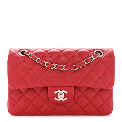 Chanel Lambskin Quilted Small Double Flap Dark Red 1 of 12