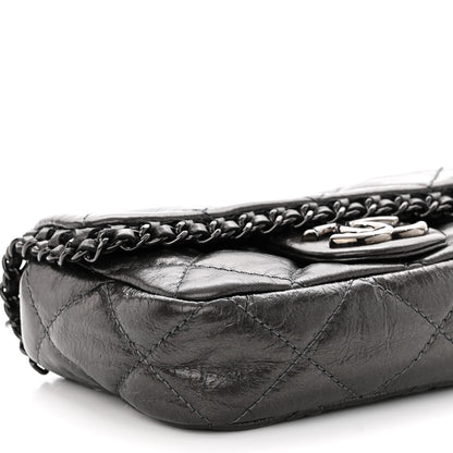 Chanel Metallic Aged Calfskin Mini Chain Me Flap Black 8 of 9