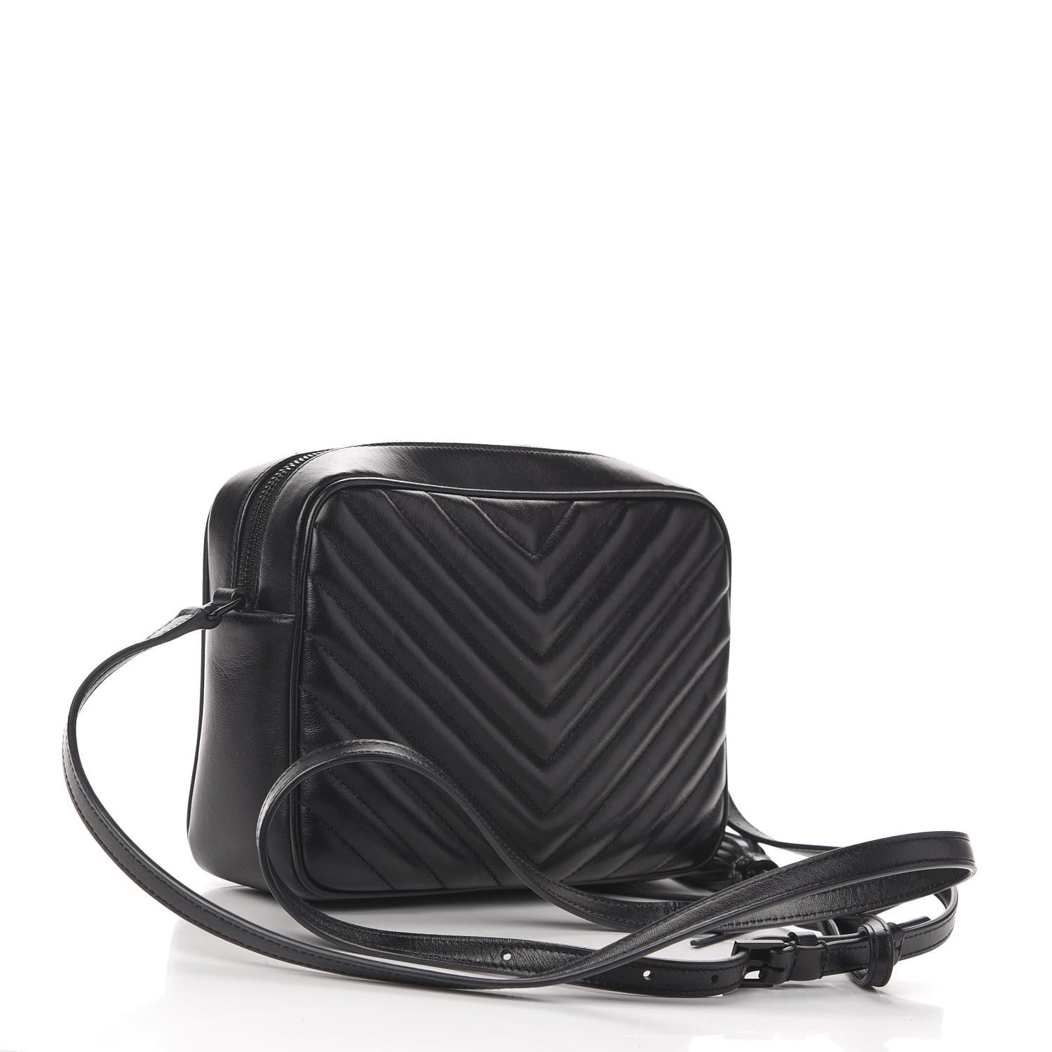 Saint Laurent Calfskin Matelasse Monogram Lou Camera Bag Black 3 of 12