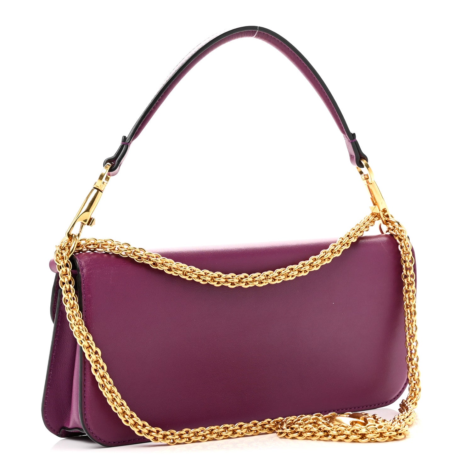 Valentino Garavani Calfskin Vlogo Loco Shoulder Bag Prune 3 of 9