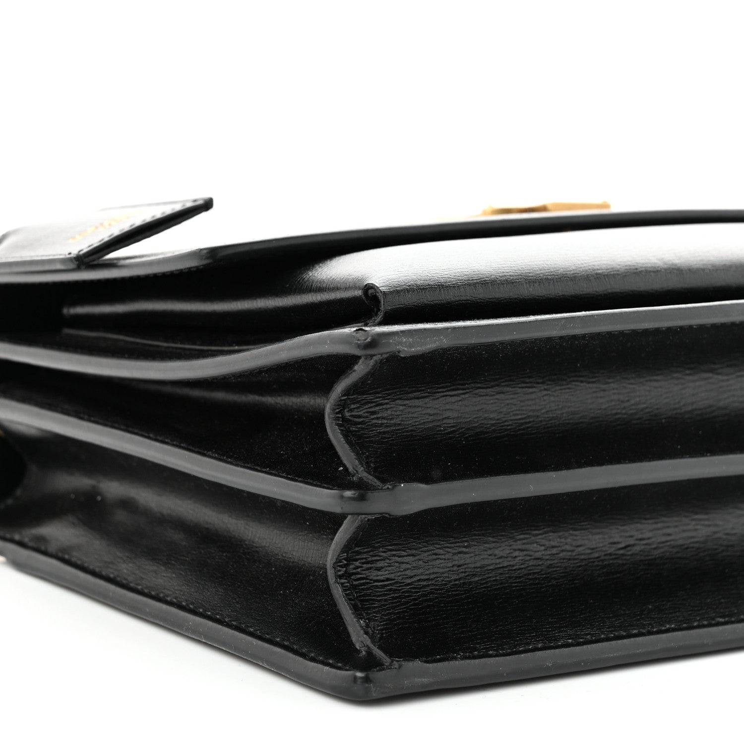 Saint Laurent Smooth Calfskin Medium Monogram Sunset Satchel Black 9 of 11