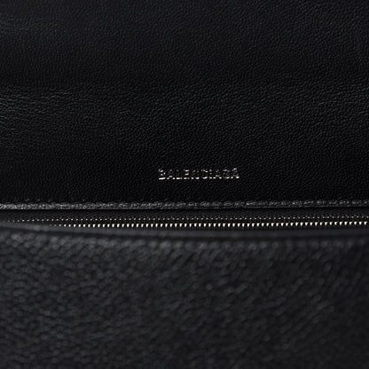 Balenciaga Grained Calfskin Medium Hourglass Top Handle Bag Black 8 of 9