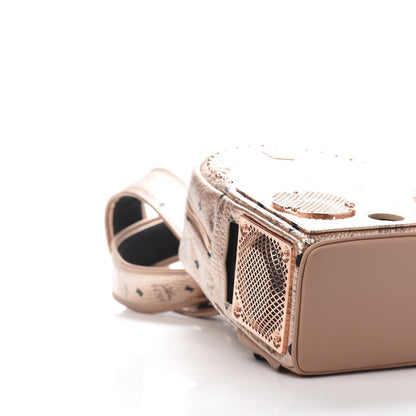 MCM Metallic X Wizpak Visetos Studded Sound System Speaker Backpack Champagne Gold 7 of 14