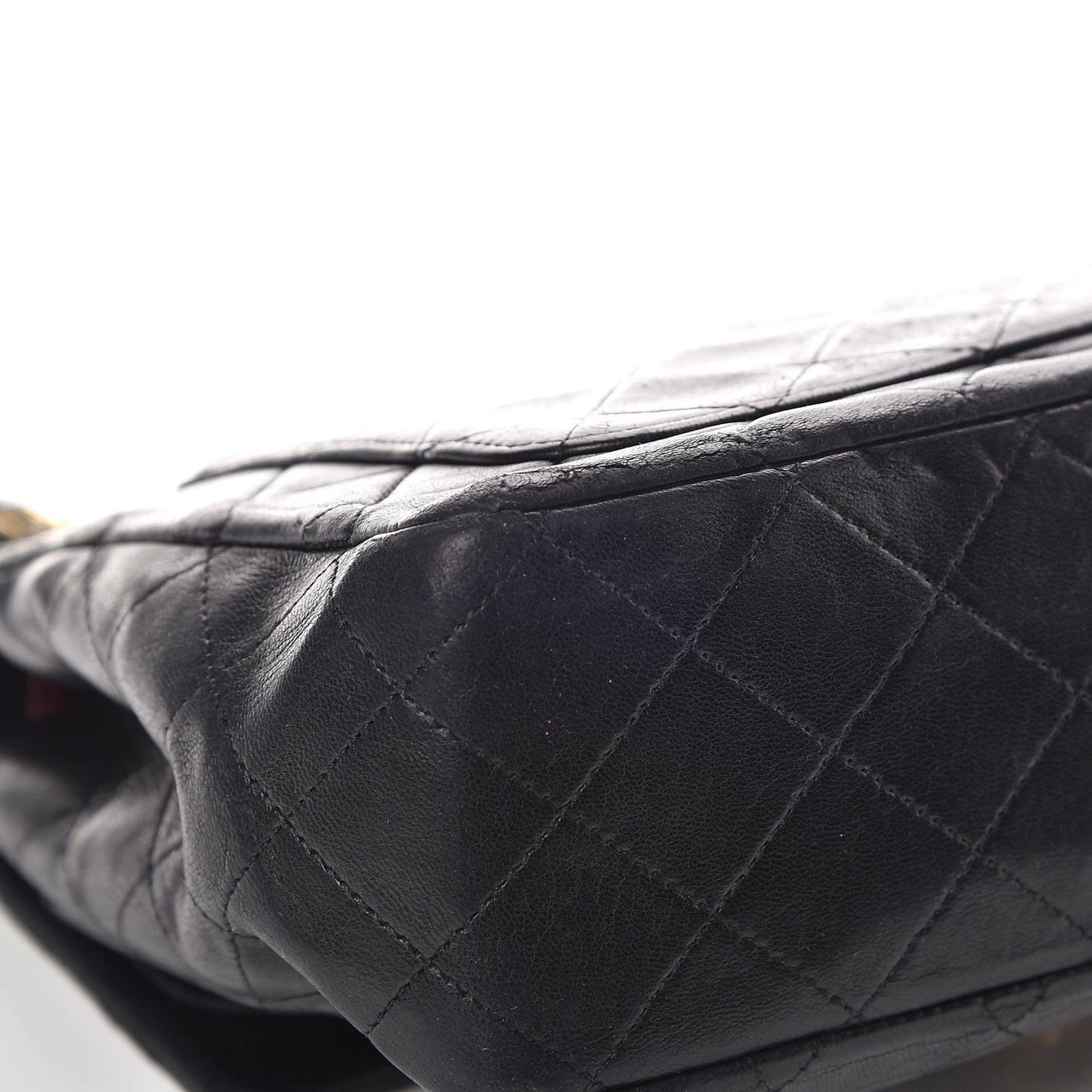 Lambskin Quilted Medium Double Flap Black