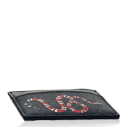 Gucci GG Supreme Monogram Kingsnake Card Holder Black Grey 4 of 6