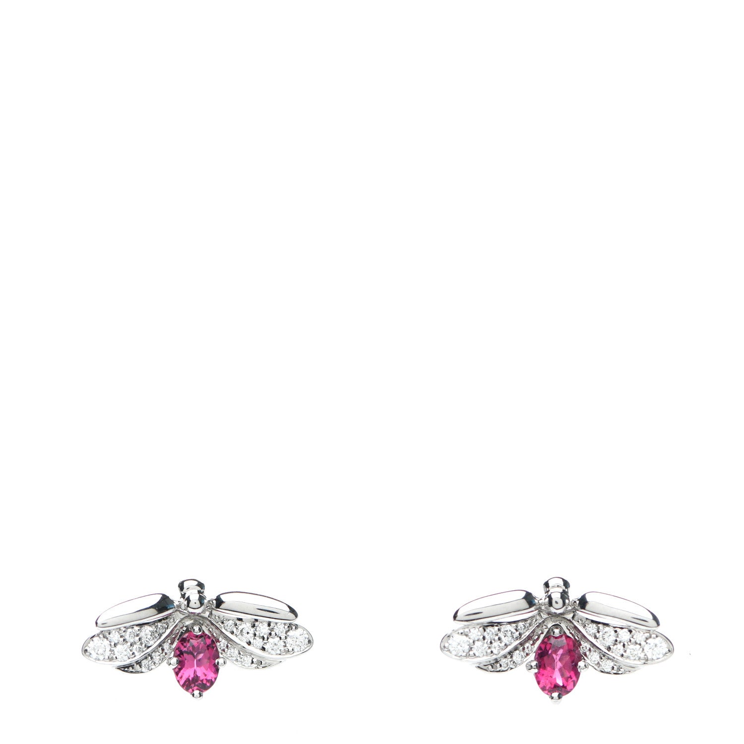 Tiffany Platinum Diamond Rubellite Paper Flowers Firefly Earrings 1 of 5