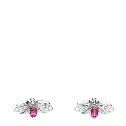 Tiffany Platinum Diamond Rubellite Paper Flowers Firefly Earrings 1 of 5