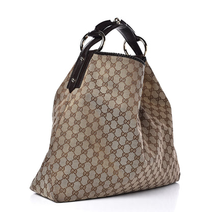 Gucci Monogram Large Horsebit Chain Hobo Dark Brown 3 of 13