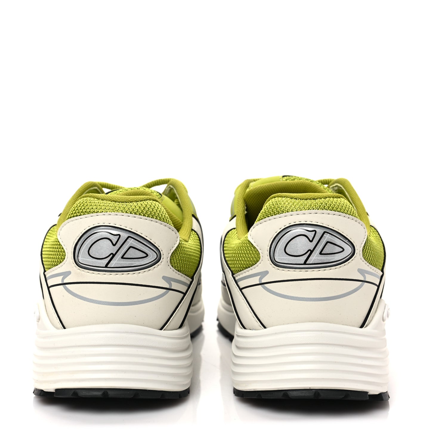 Technical Mesh Calfskin Mens B30 Sneakers 41 Green Grey