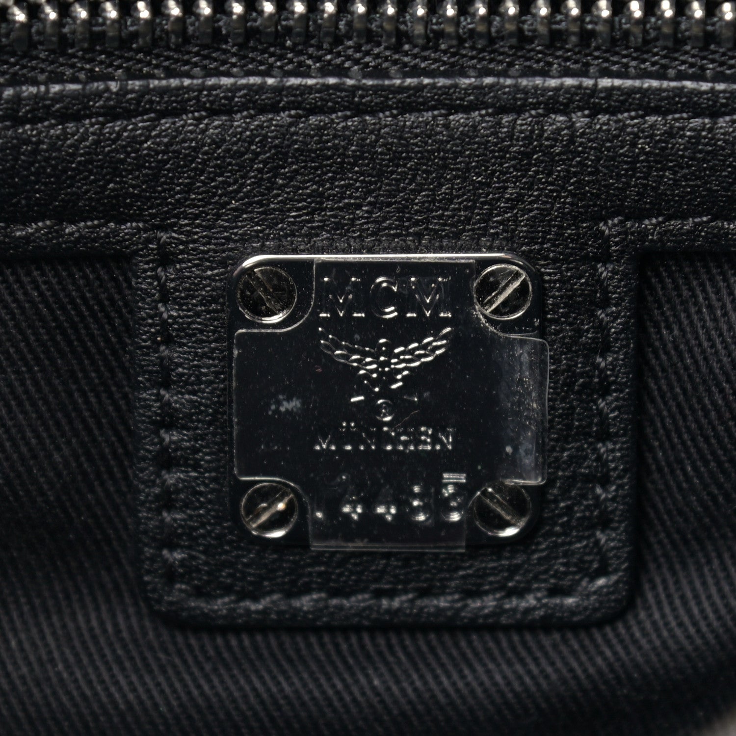 MCM Calfskin Ottomar Monogram Boston Bag Black 6 of 11