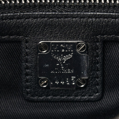 MCM Calfskin Ottomar Monogram Boston Bag Black 6 of 11