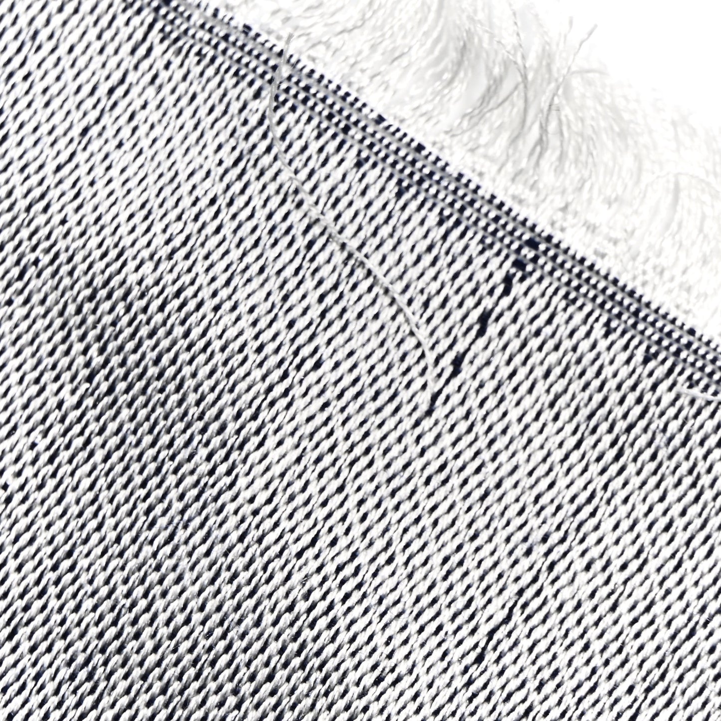 Wool Silk Monogram Denim Shawl Blue