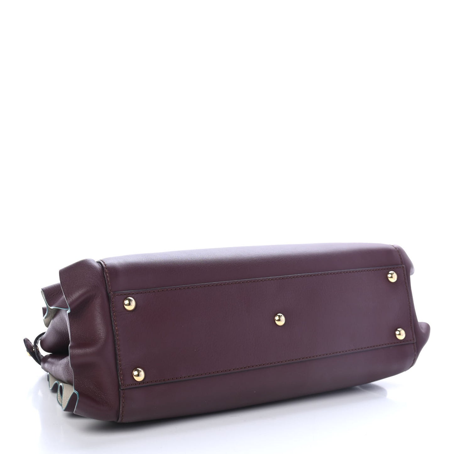 Vitello Seta Waves Bi-Color Medium Peekaboo Iconic Satchel Bordeaux Latte