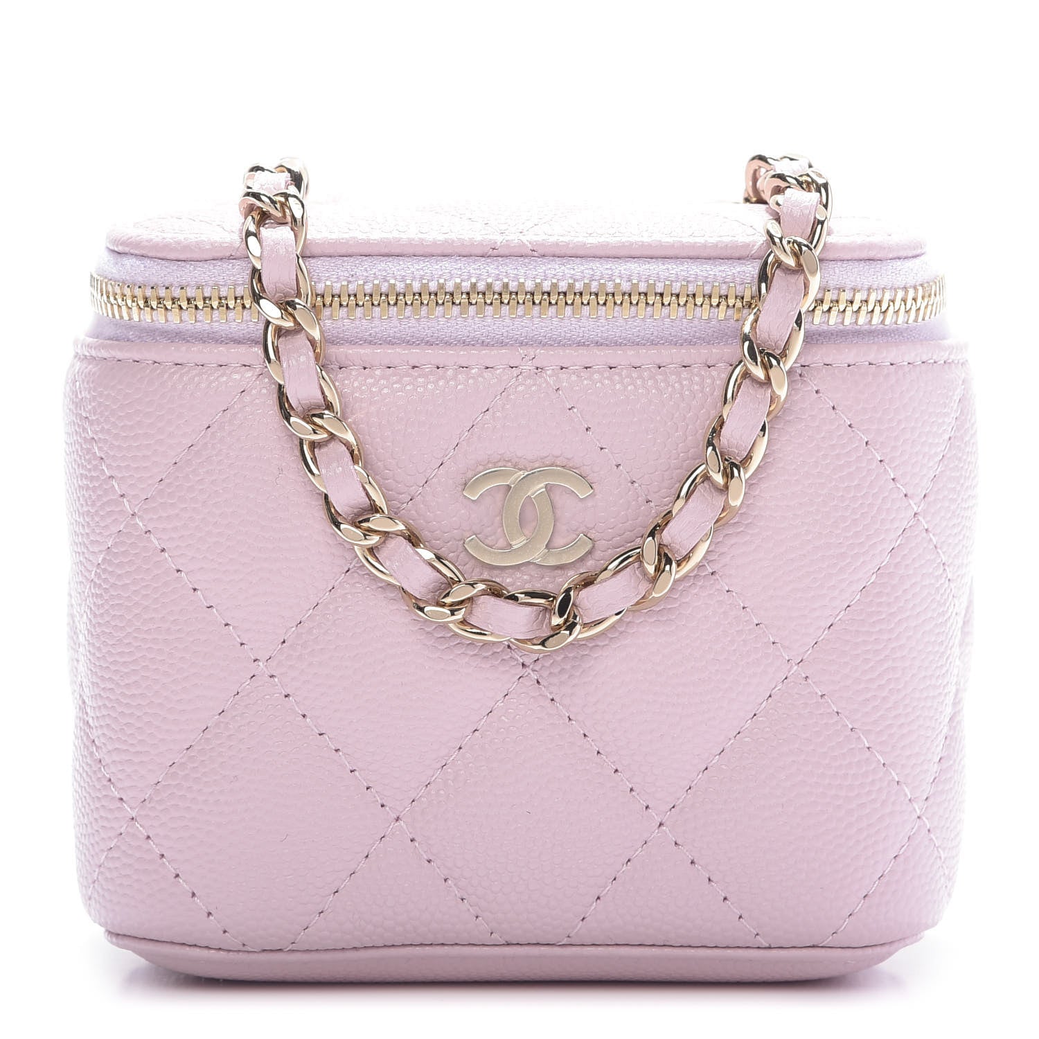 Chanel Caviar Quilted Mini Vanity Case With Chain Light Pink 1 of 10