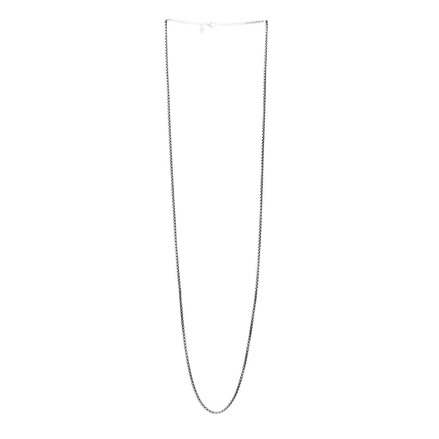 Sterling Silver 14K Yellow Gold 2.7mm Box Chain Necklace 36"