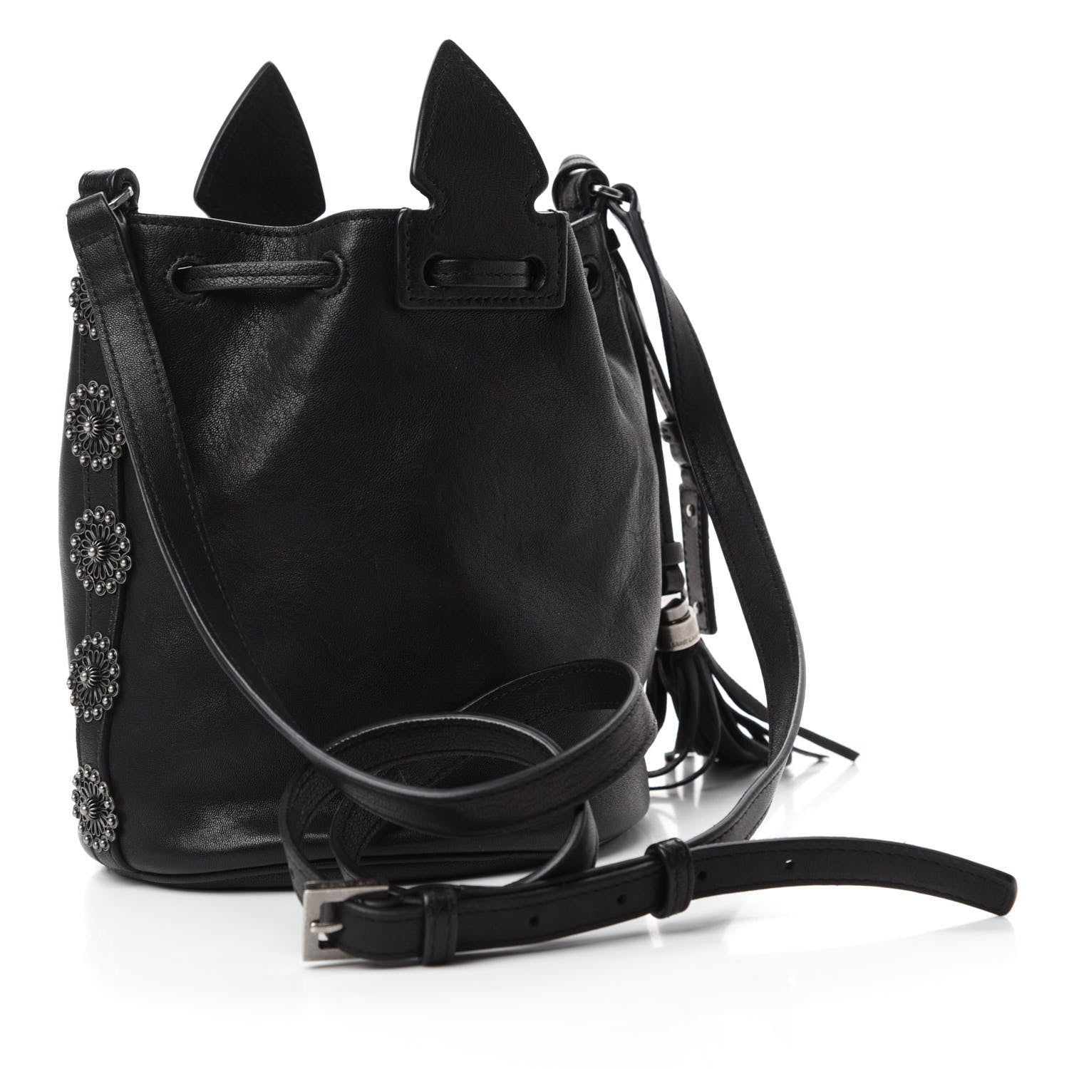 Saint Laurent Calfskin Small Anja Bucket Black 3 of 10