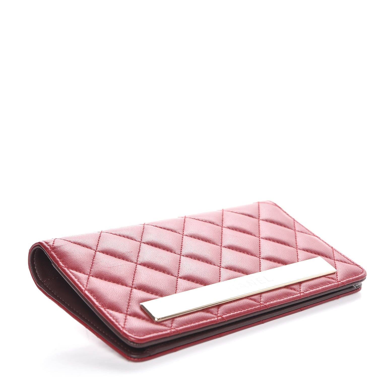 Chanel Lambskin Quilted Trendy CC Yen Wallet Red 4 of 9