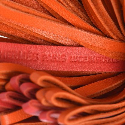 Hermes Lambskin Bicolor Carmen Tassel Key Holder Rose Jaipur Feu 4 of 5