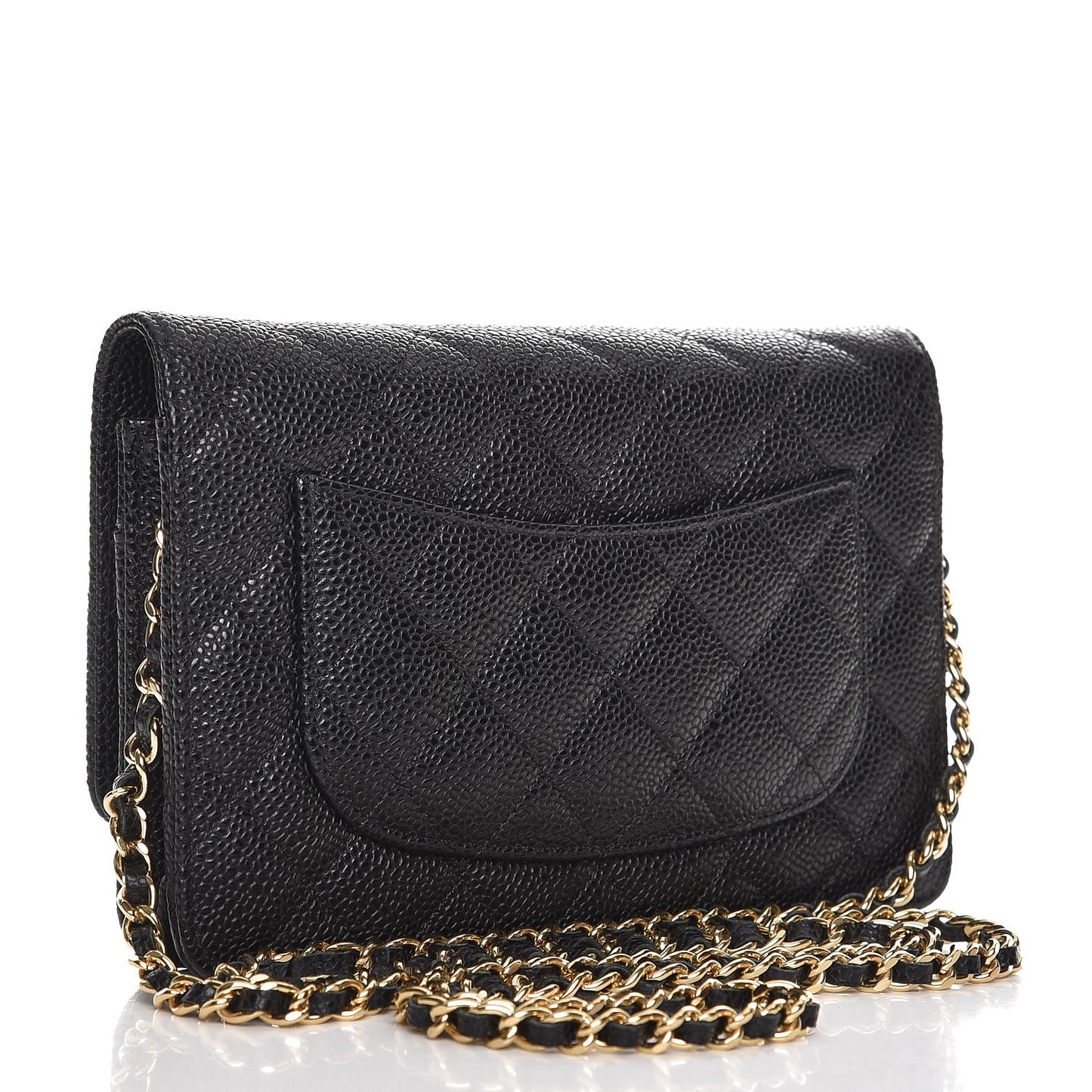 Caviar Quilted Wallet On Chain WOC Black