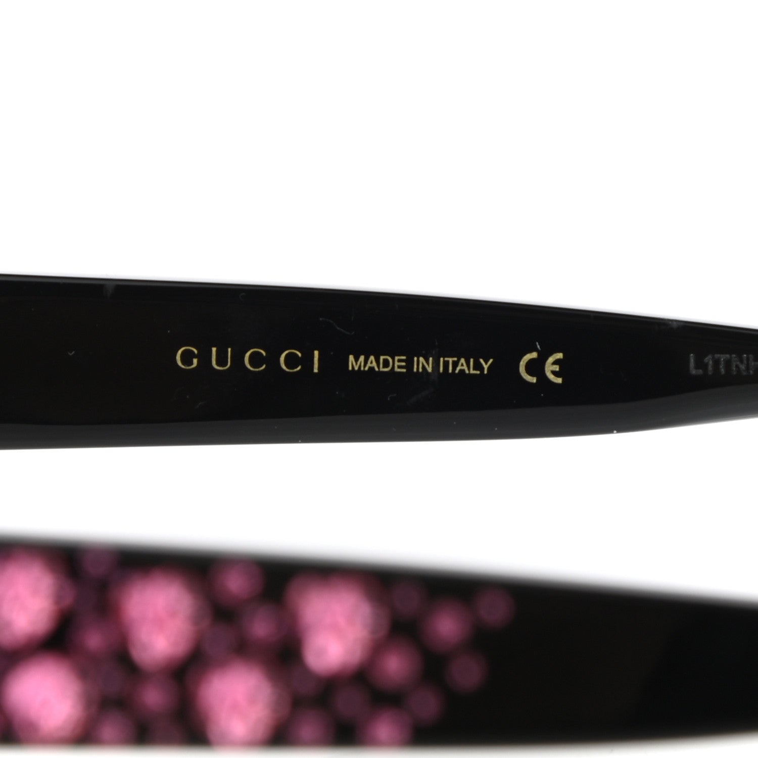 Gucci Acetate Hearts Cat Eye Sunglasses GG0116S Black Pink 5 of 8