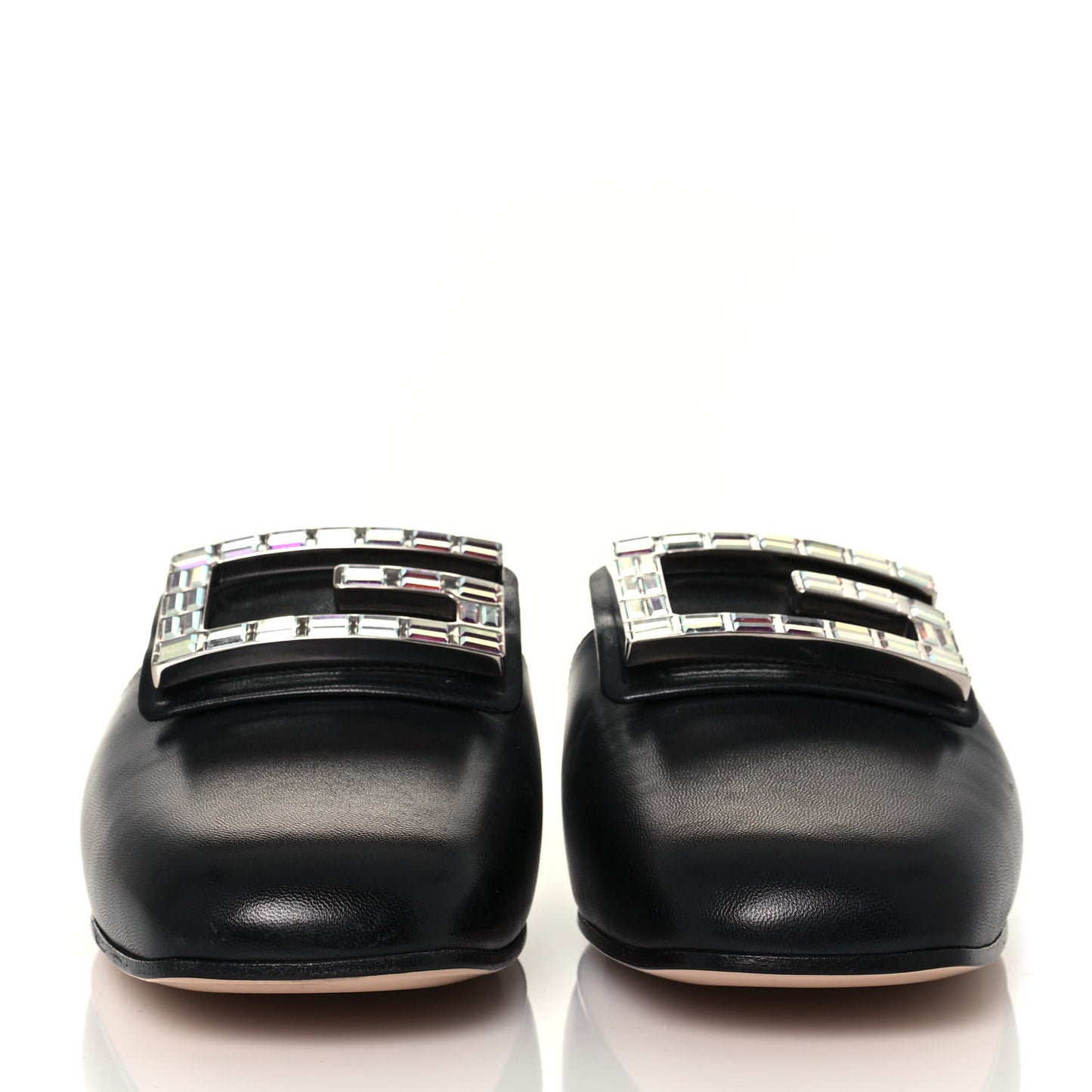 Malaga Kid Crystal Square G Madelyn Slippers 36 Black