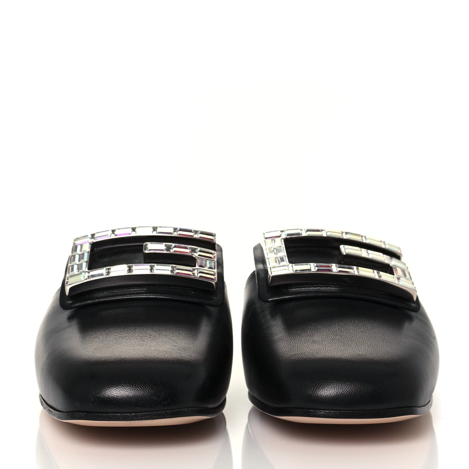 Gucci Malaga Kid Crystal Square G Madelyn Slippers 36 Black 2 of 9