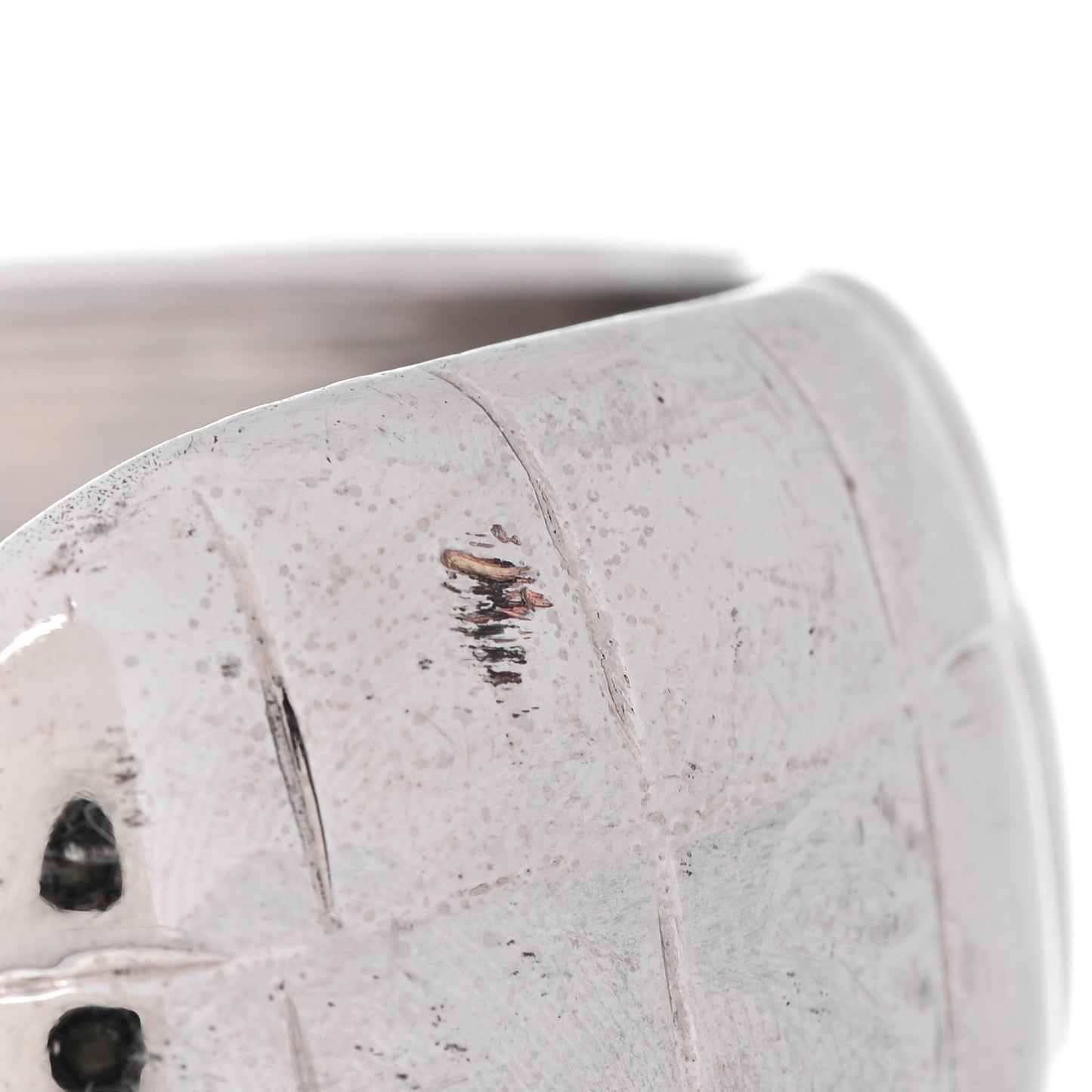 Metal Crocodile Embossed CC Cuff Silver