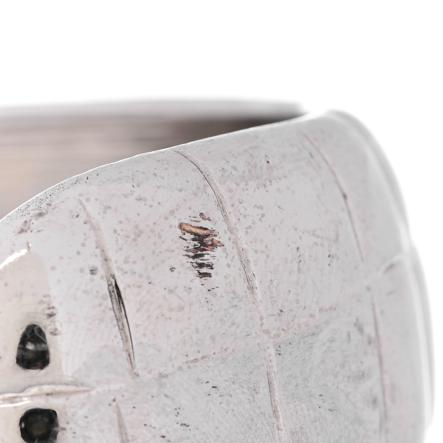 Chanel Metal Crocodile Embossed CC Cuff Silver 3 of 3