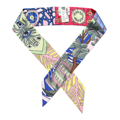 Hermes Silk La Danse Des Amazones Twilly Bleu Roy Vert Jaune 1 of 4