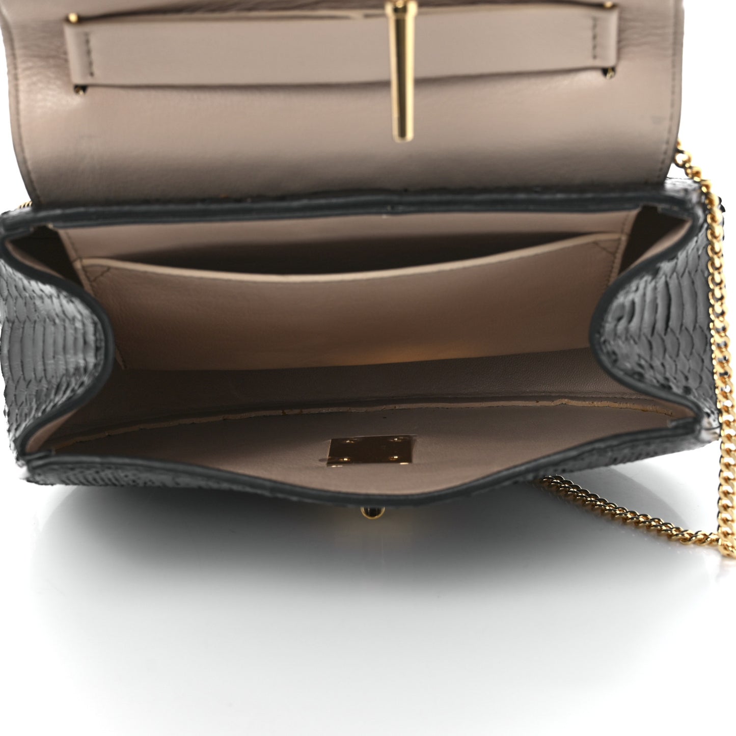 Snakeskin Drew Shoulder Bag Black