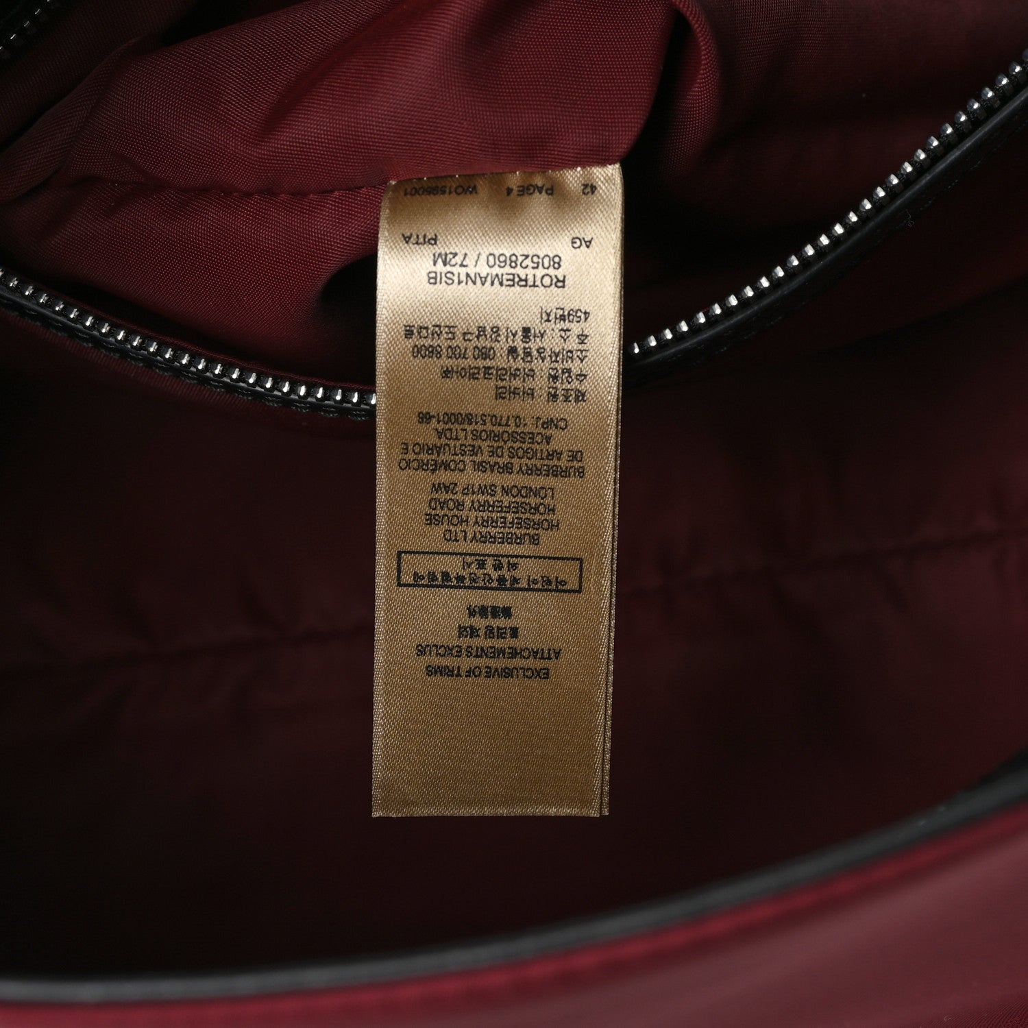 Burberry Nylon Logo Small Ardwell Tote Burgundy 7 of 10
